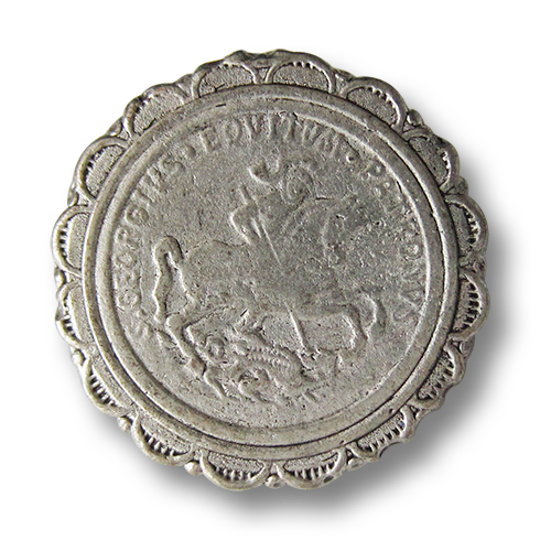 www.Knopfparadies.de - j077as - Edle Münzknöpfe aus Metall mit Georgstaler Motiv