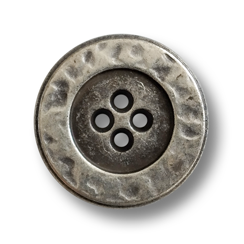 www.knopfparadies.de - 6836as - Altsilberfarbene Metallknöpfe mit vier Knopflöchern