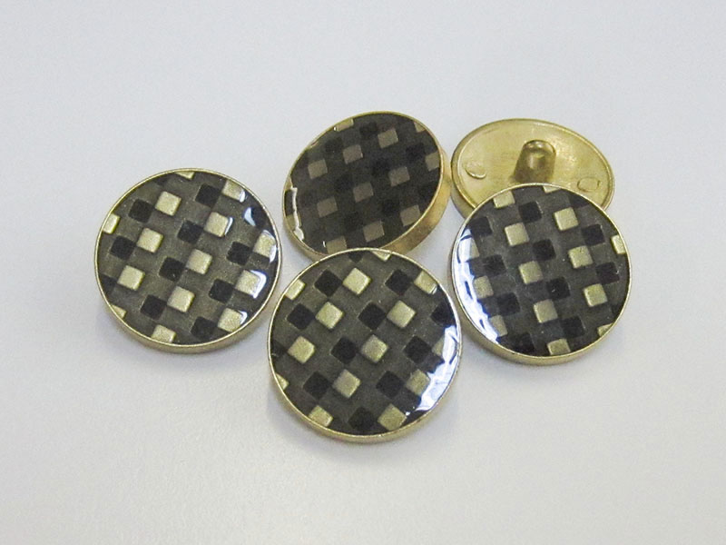 Moderner Metall Knopf mit graphischem Viereck Muster
