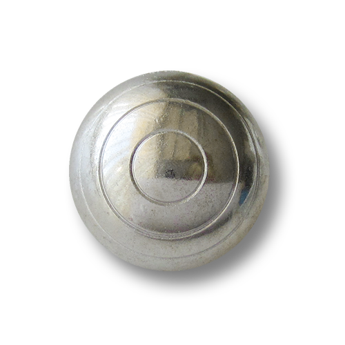 Schlichter silberfarbener Metall Halbkugel Knopf / B-Ware