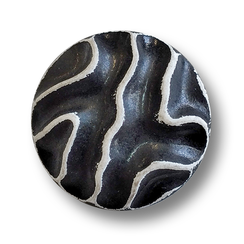 www.knopfparadies.de - 6024sw - Ausgefallene Kunststoffknöpfe in schwarz-weiß