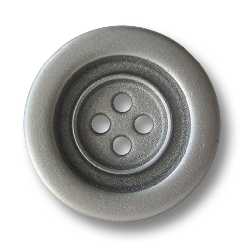 www.Knopfparadies.de - 1544zn - Zinnfarbene Vierlochknöpfe aus Metall