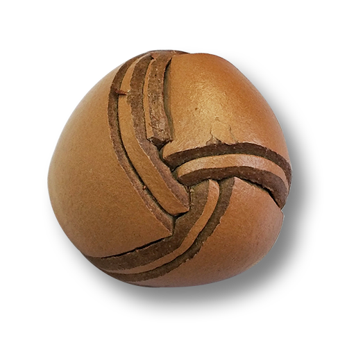 www.knopfparadies.de - 6951hb -  Rötich hellbraune Lederknöpfe in ausgefallenem Design