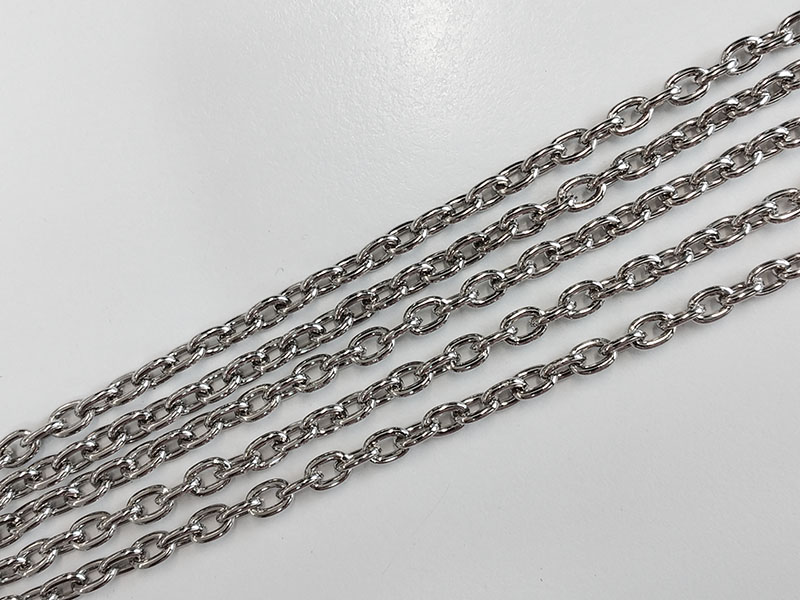 www.knopfparadies.de - 5419si - Silberfarbene Metallkette zum basteln und dekorieren