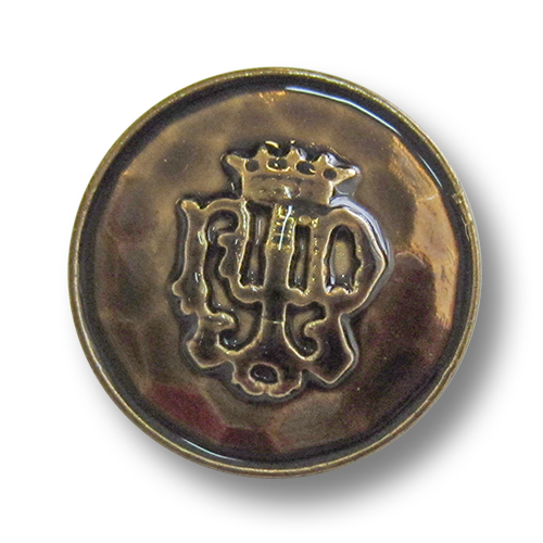 www.Knopfparadies.de - 3164br - Feudale bronzefarbene Motivknöpfe aus Metall