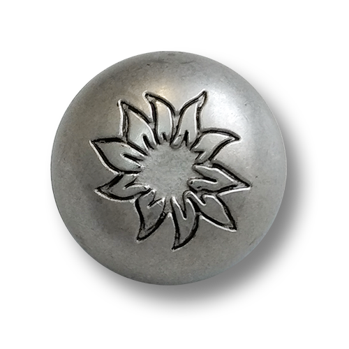www.knopfparadies.de - 6891as - Altsilberfarbene, leichte Trachtenknöpfe mit Edelweiß-Motiv