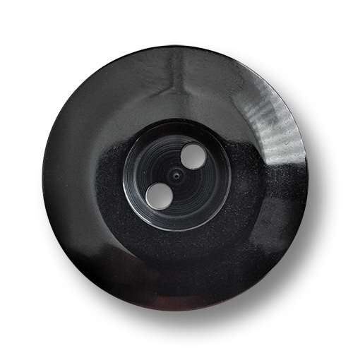 www.knopfparadies.de - 6098sc - Schwarze, schlichte Zweilochknöpfe aus Kunststoff