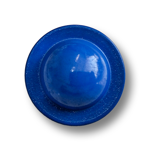 www,knopfparadies.de - 4707bl - Blaue, hutförmige Kunststoffknöpfe mit Öse