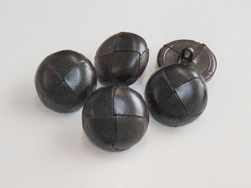 www.knopfparadies.de - 3929db - Dunkelbraune Lederknöpfe