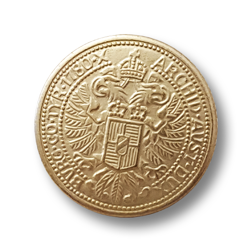 www.knopfparadies.de - d008hg - Hell goldfarbene Münzknöpfe - ideal für Blazer /Sakkos