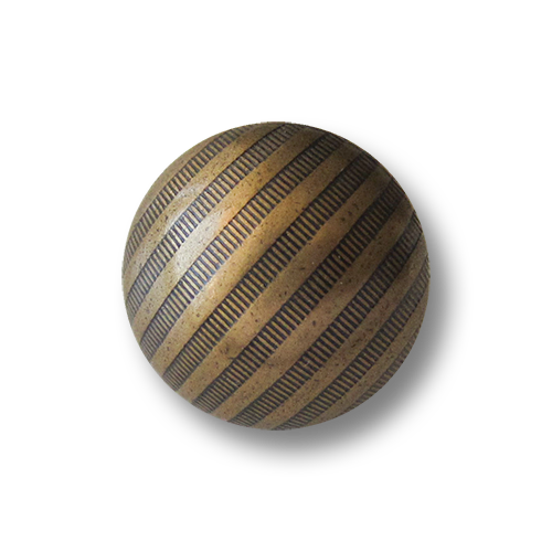 www.Knopfparadies.de - 1656am - Gestreifte Ösenknöpfe aus leichtem Metallblech in Altmessing