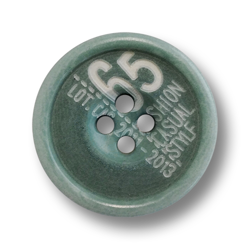 www.knopfparadies.de - 4264tu - Mintgrüne Steinnussknöpfe mit Muster