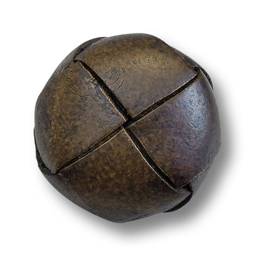 www.knopfparadies.de - 6126br - Braune Lederknöpfe mit klassischem Flechtmuster