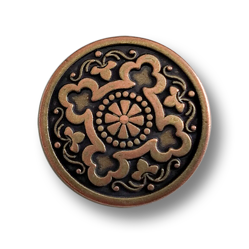 Historisch wirkende bronze-messingfarbene Metallknöpfe