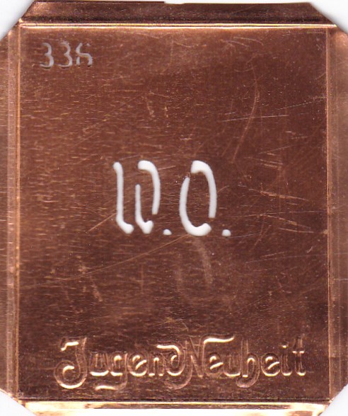 WO - Kleine Monogramm Schablone zum Besticken von Herrenhemden
