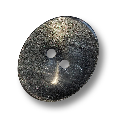 www.knopfparadies.de - 6215gr - Ovale, dunkelgrau glitzernde Kunststoffknöpfe