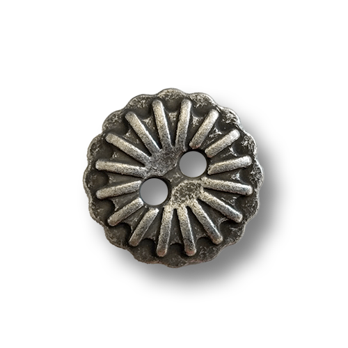 www.knopfparadies.de - 4601as - Altsilberfarbene Metallknöpfe mit zwei Löchern