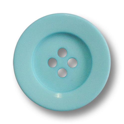 www.Knopfparadies.de - 5906bb - Schöne große Vierloch Mantelknöpfe aus Kunststoff in Babyblau