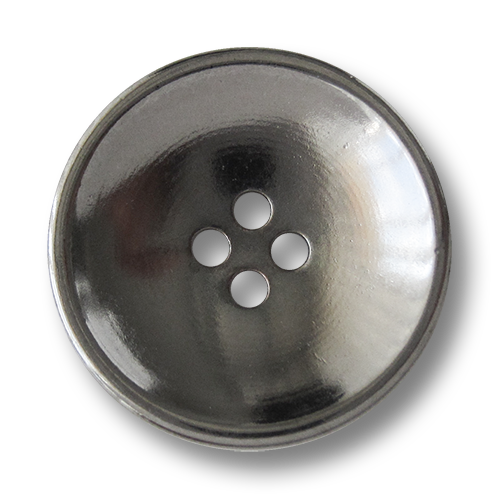 www.Knopfparadies.de - 1580ch - Chromfarbene Vierloch Metallknöpfe in Schüssel Form