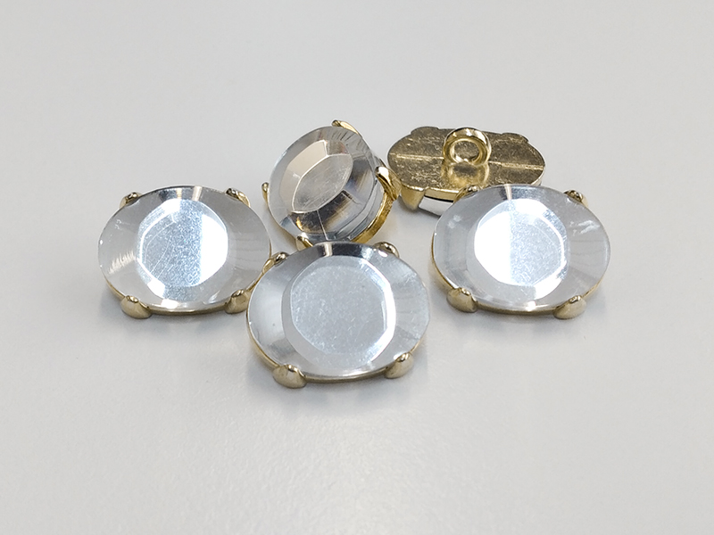 www.knopfparadies.de - 6068tr - Funkelnde Schmuckknöpfe aus Metall und Kunststoff