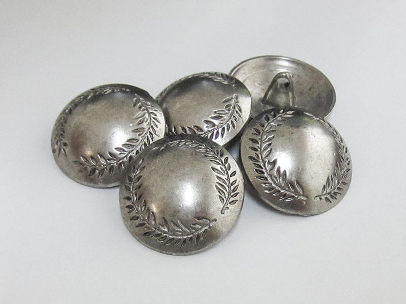 Metallknöpfe mit Lorbeerkranz, Vintage-Look für historische Kostüme