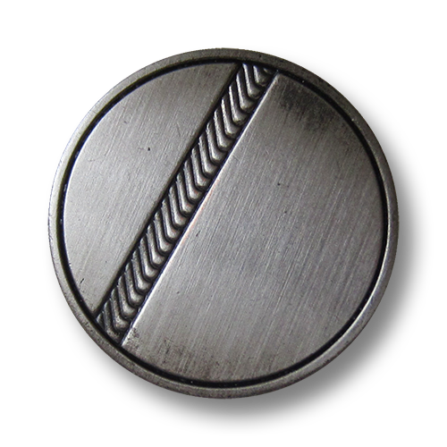 www.knopfparadies.de - 1504ei - Matt eisenfarbene Ösen Metallknöpfe mit Zierband