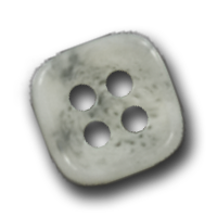 Quadratischer naturweiß melierter Vierloch-Basic Knopf