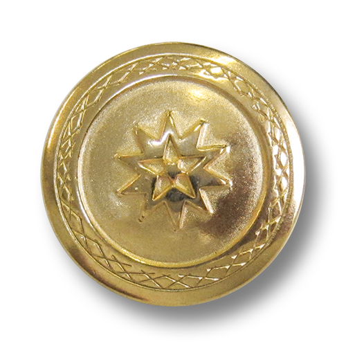 www.knopfparadies.de - 5926gg - Hübsche, gold glänzende Metallknöpfe mit Motiv: Stern