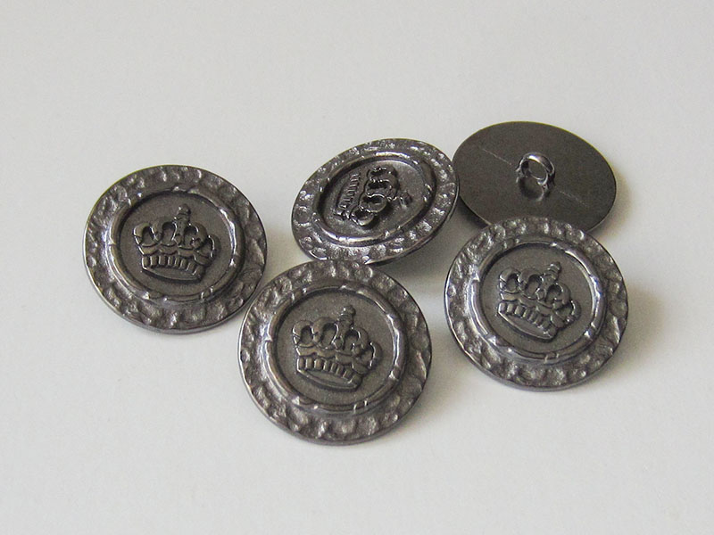 www.Knopfparadies.de - 2064ch - Edle Metallknöpfe in Chrom mit Krone