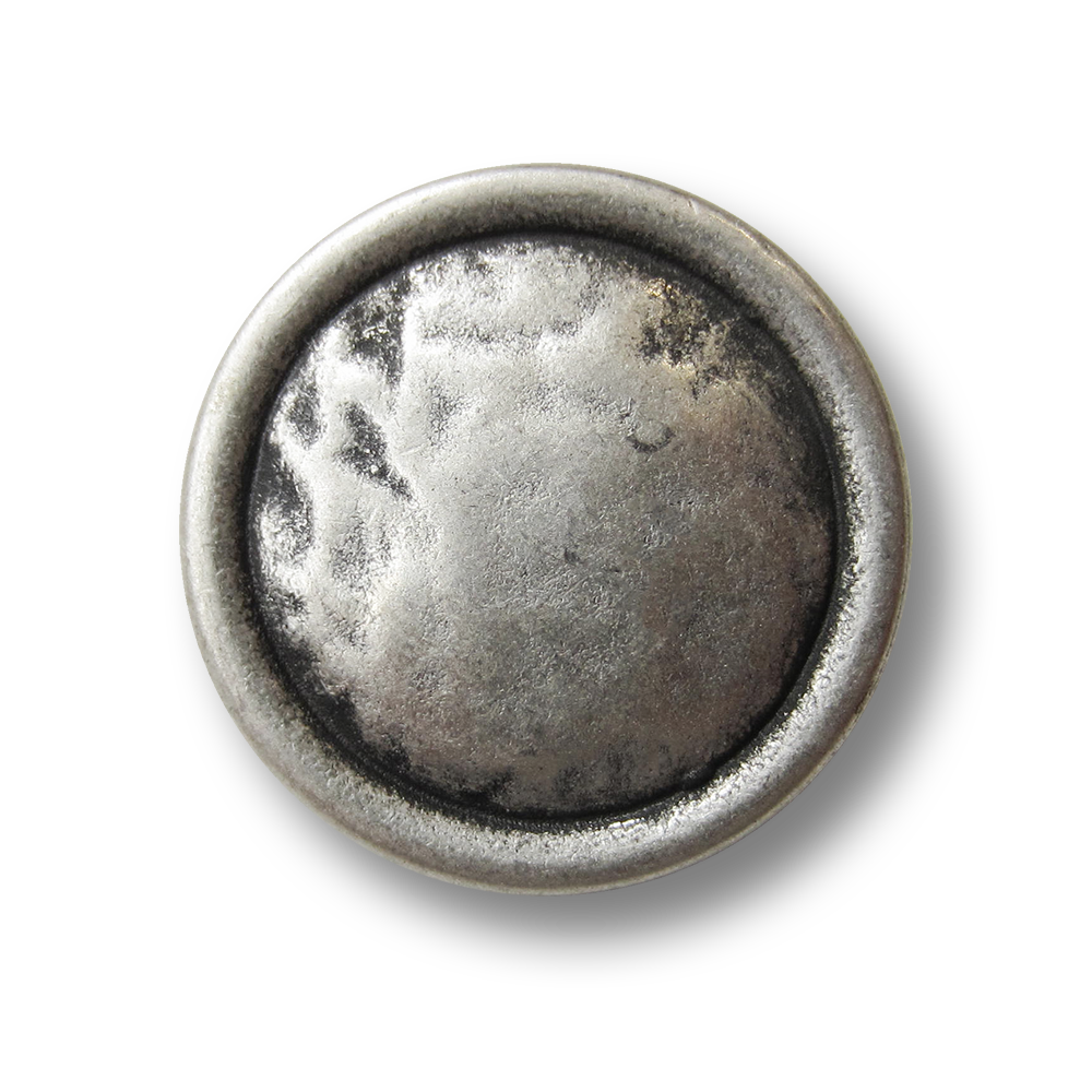 Alt wirkender altsilberfarbener Ösen Metall Knopf