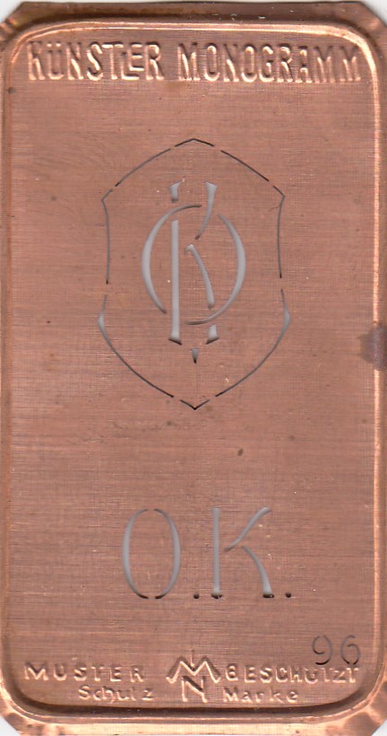 OK - Alte Jugendstil Stickschablone - Medaillon-Design