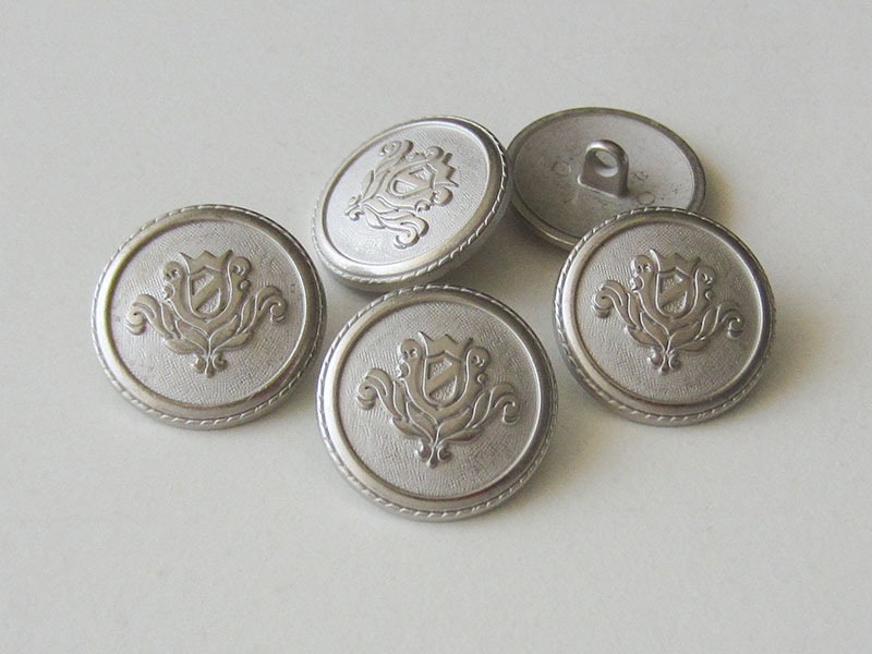 www.Knopfparadies.de - 0320si - Stilvolle Wappenknöpfe aus Metall