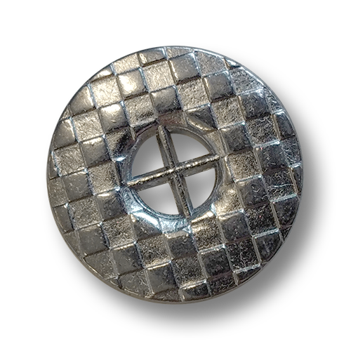 www.knopfparadies.de - 0342ch - Chromfarbene Metallknöpfe mit vier Löchern