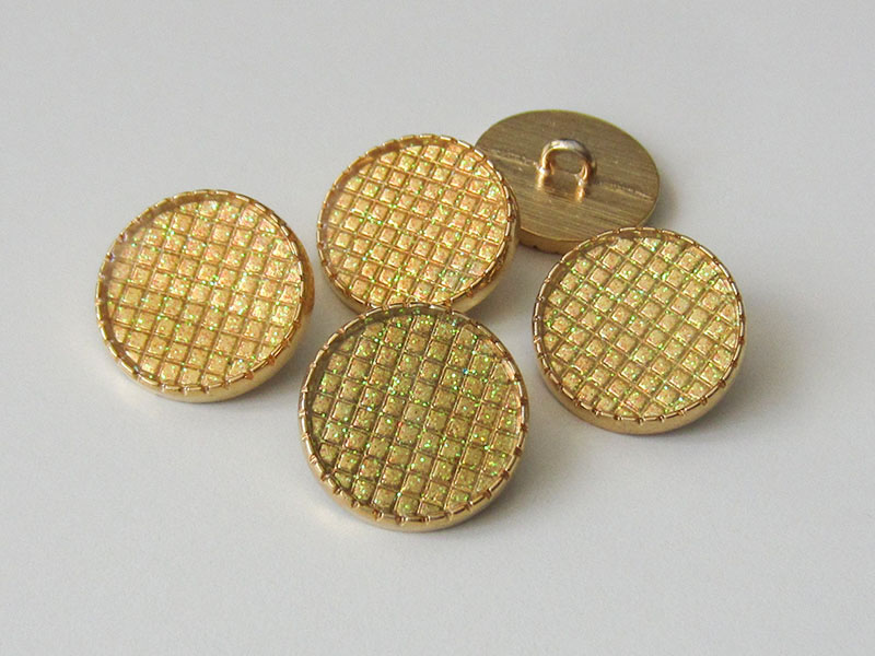www.Knopfparadies.de - 0205gg - Glitzernde Metallknöpfe in Gold