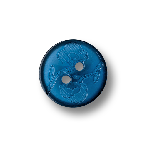 www.knopfparadies.de - 1001bl - Transparent dunkelblaue Kunststoffknöpfe