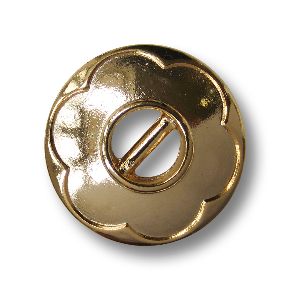Moderner goldfarbener Steg Metall Knopf mit Blume