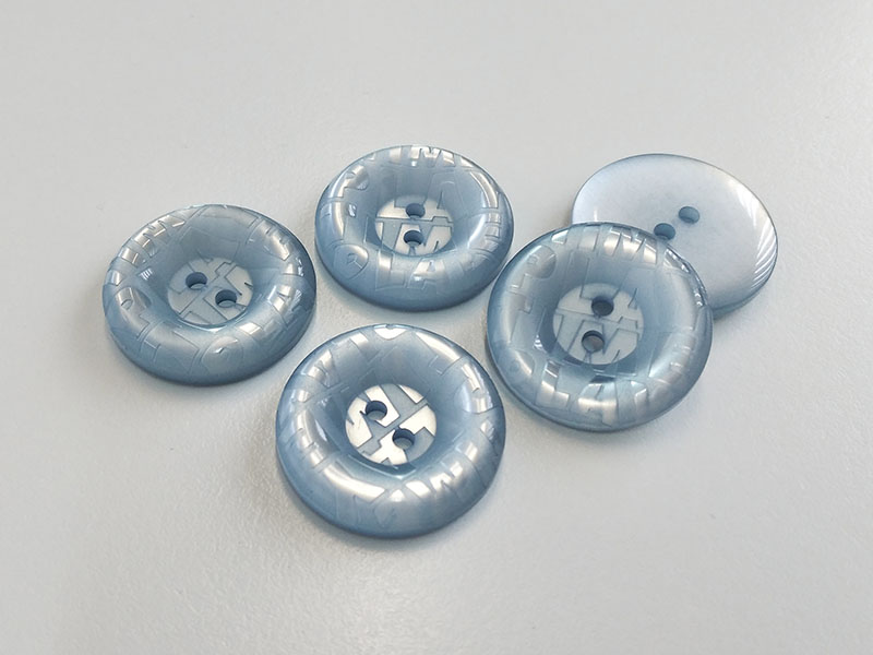 www.knopfparadies.de - 2120mb - Mittelblaue Mantelknöpfe aus Kunststoff
