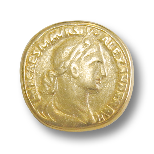 www.knopfparadies.de - 3936go - Goldfarbene Metallknöpfe wie historische Münzen