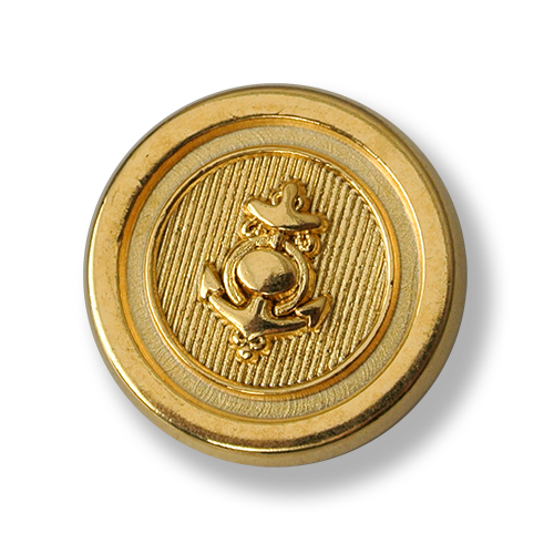 Metall Ösen Knopf mit Anker Motiv in Goldfarben