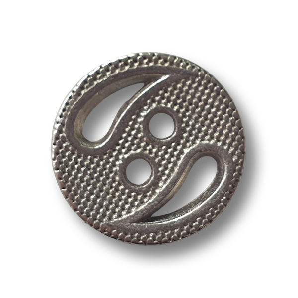 Metallknöpfe altsilberfarben mit Durchbruchmuster, 2-Loch