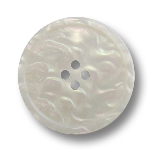 www.Knopfparadies.de - 2306pw - Elegante perlmuttartig weiße Vierlochknöpfe aus Kunststoff