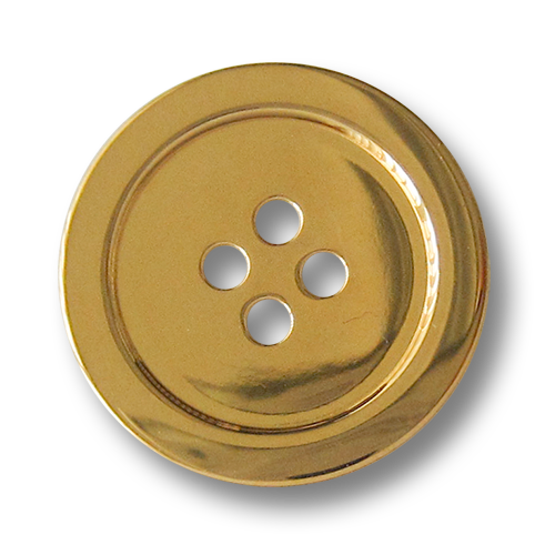 www.knopfparadies.de - 2697gg - Zeitlose Vierlochknöpfe aus Metall, goldfarben