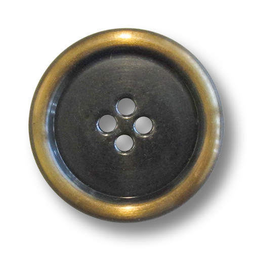www.Knopfparadies.de - 5962cm - Leichte chrom messingfarbene Metallblechknöpfe in klassischer Form