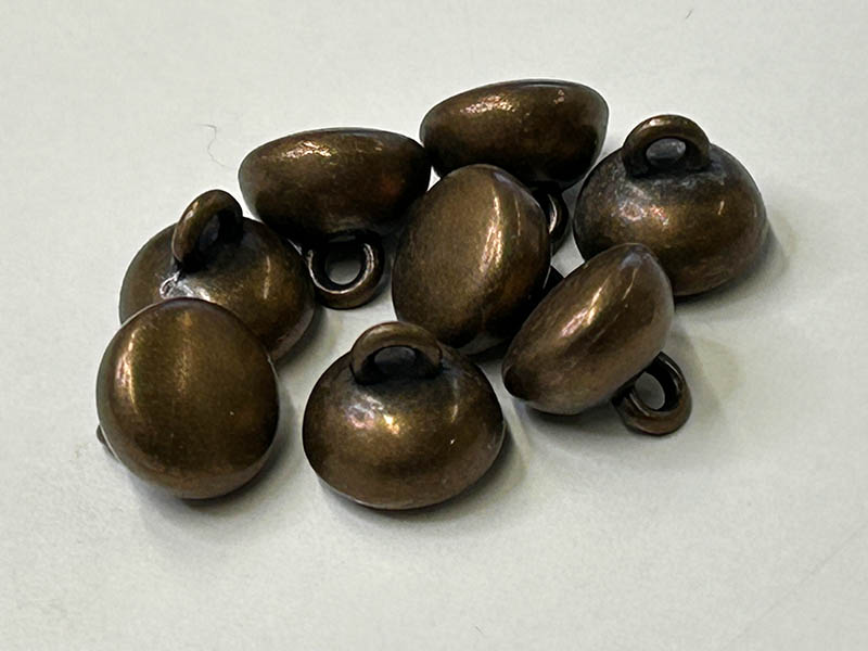 Kugelknöpfe aus Metall in Alt Messing mit Ösenbefestigung