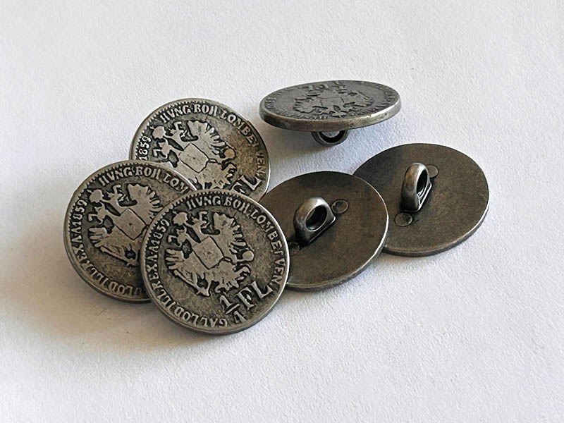 Trachtenknöpfe - Replik alter Silber-Münzknöpfe - 1/4 Florin