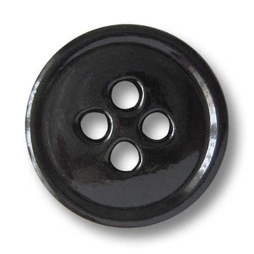 www.Knopfparadies.de - 4401sc - Leichte schwarze Vierloch Metallblechknöpfe in klassischer Form