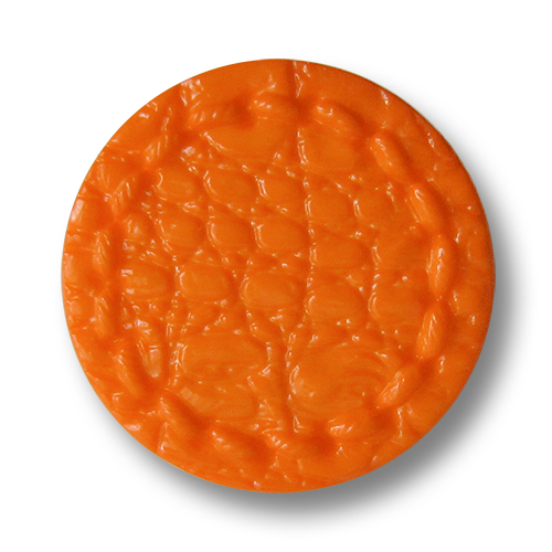 www.knopdparadies.de - 1680or - Orangefarbene Kunststoffknöpfe fast wie aus Leder