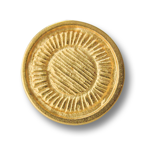 Metallknopf in Gold mit schraffiertem Muster