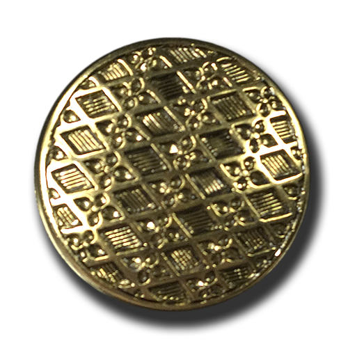 Altgoldfarbener Knopf mit elegantem Rauten Muster