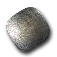 Quadratischer Metallknopf mit abgerundeten Ecken